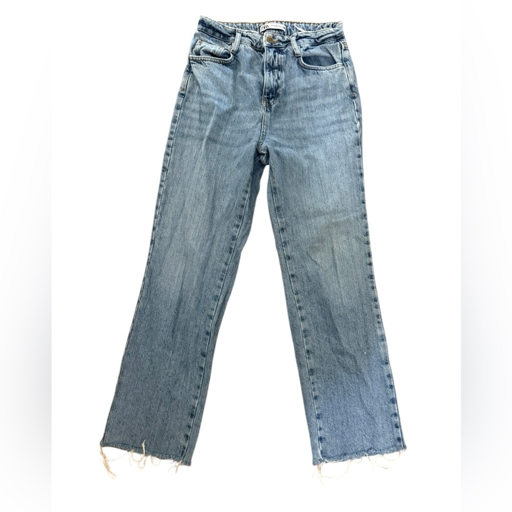 Zara Light Blue Straight Leg Jeans